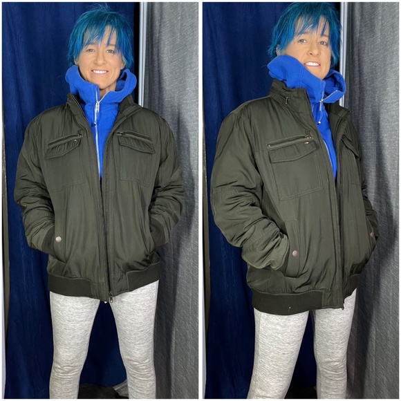 |•TOMMY HILFIGER•| Dark Green Bomber/Military Style Jacket Size XL - Picture 2 of 16